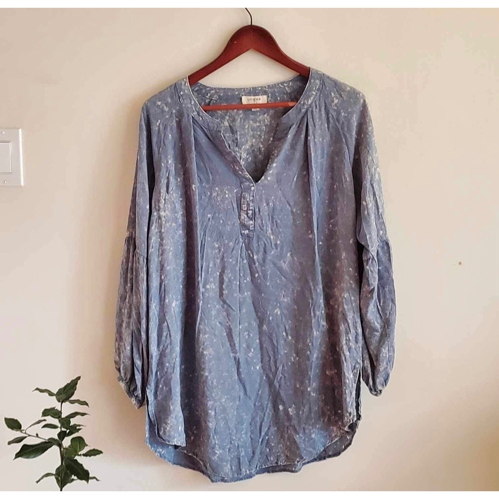 Umgee Slate Blue V-Neck Tunic